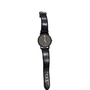 Movado Black and Tan Leather Watch